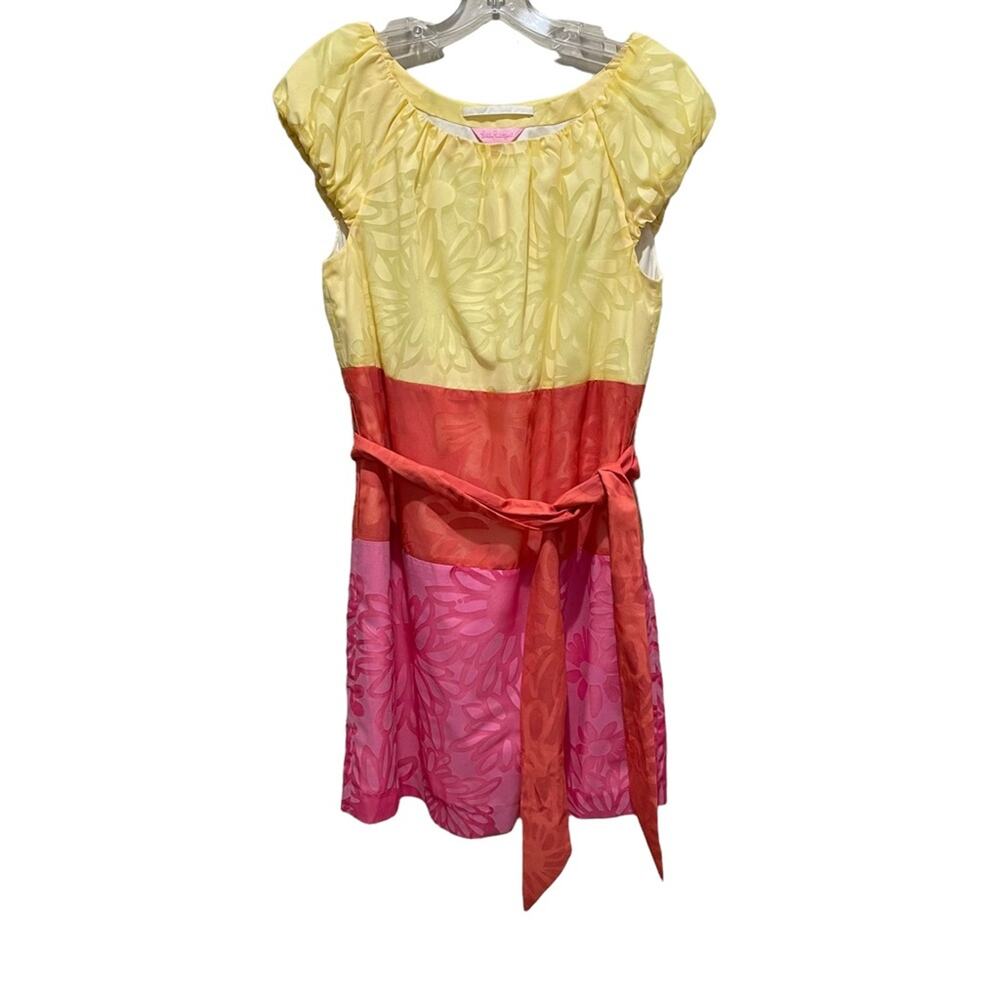 Lilly Pulitzer Sully Color Block Dress in Hotty Pink Size Small